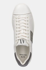 Armani Exchange Flat Sole White Sneaker with Ax Logo