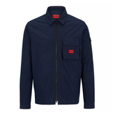 HUGO EMMOND MEN'S DARK BLUE COTTON ZIP OVERSHIRT Hugo Boss