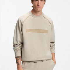 HUGO DALIM MEN'S LIGHT BEIGE RELAXED-FIT SWEATSHIRT Hugo Boss