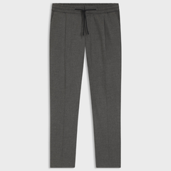 Melange slim-fit trousers in stretch flannel Grey