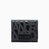 Armani Exchange Men's Bi-Fold Wallet with Embossed Pattern – Black ARMANI EXCHANGE