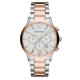 Emporio Armani AR11209 Men’s Chronograph Watch – Rose Gold Steel & White Dial