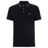 ARMANI EXCHANGE COLLAR TIPPED POLO BLACK 8NZF70