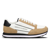 Armani Exchange Men’s Suede Sneakers BEIGE+BLACK+OFF WHITE