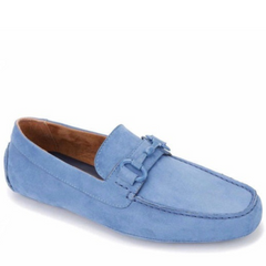 Kenneth Cole Men Shoes-DAWSON VEGAN SUEDE HORSEBIT DRIVER BLUE