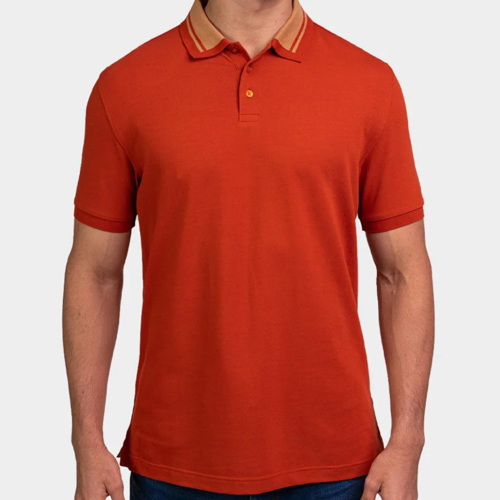 Kenneth Cole Polo Shirt-BURNT ORANGE Kenneth Cole
