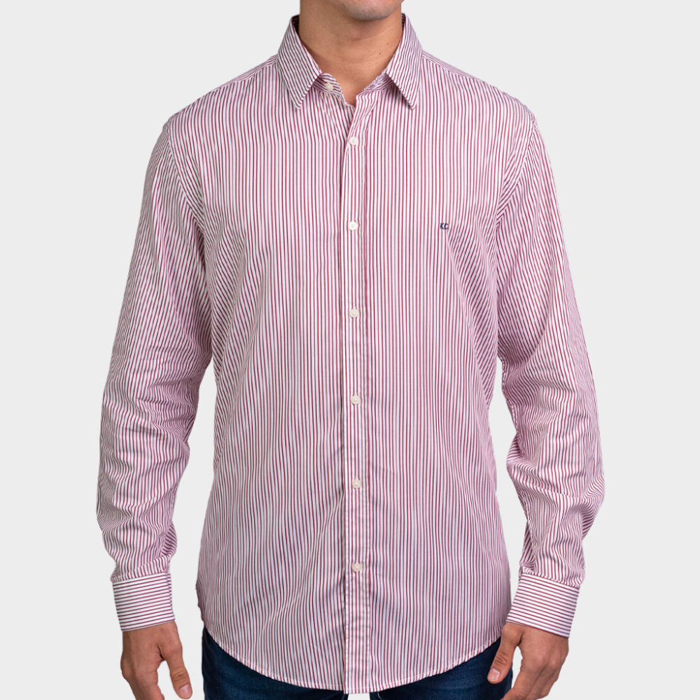 Kenneth Cole Men Shirt-RED STRIPES Kenneth Cole