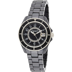 Coach Women's Black Dial Black Ceramic Watch - 14503461 Coach