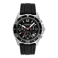 KENT CHRONOGRAPH BLACK SILICON STRAP MEN'S WATCH 14602565