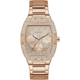 GUESS Factory Rose Gold-Tone Square Multifunction Watch Guess