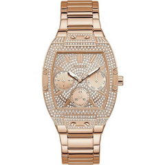 GUESS Factory Rose Gold-Tone Square Multifunction Watch Guess