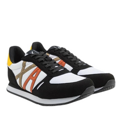 Armani Exchange Men’s Sneakers ECO-SUEDE Black Op White ARMANI EXCHANGE