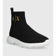 Armani Exchange Women’s Sneakers – Black Mesh Detail Sneaker