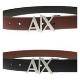 ARMANI EXCHANGE, Leather belt with logo metal buckle ARMANI EXCHANGE