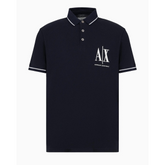 ARMANI EXCHANGE REGULAR FIT POLO SHIRT IN ICON PROJECT PIQUET NAVY ARMANI EXCHANGE