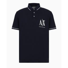 ARMANI EXCHANGE REGULAR FIT POLO SHIRT IN ICON PROJECT PIQUET NAVY ARMANI EXCHANGE