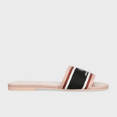Armani Exchange Women’s Flat Slippers – Logo Band in White ARMANI EXCHANGE