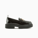 Armani Exchange Women’s Slip-On Loafers – Black with Logo Plaque