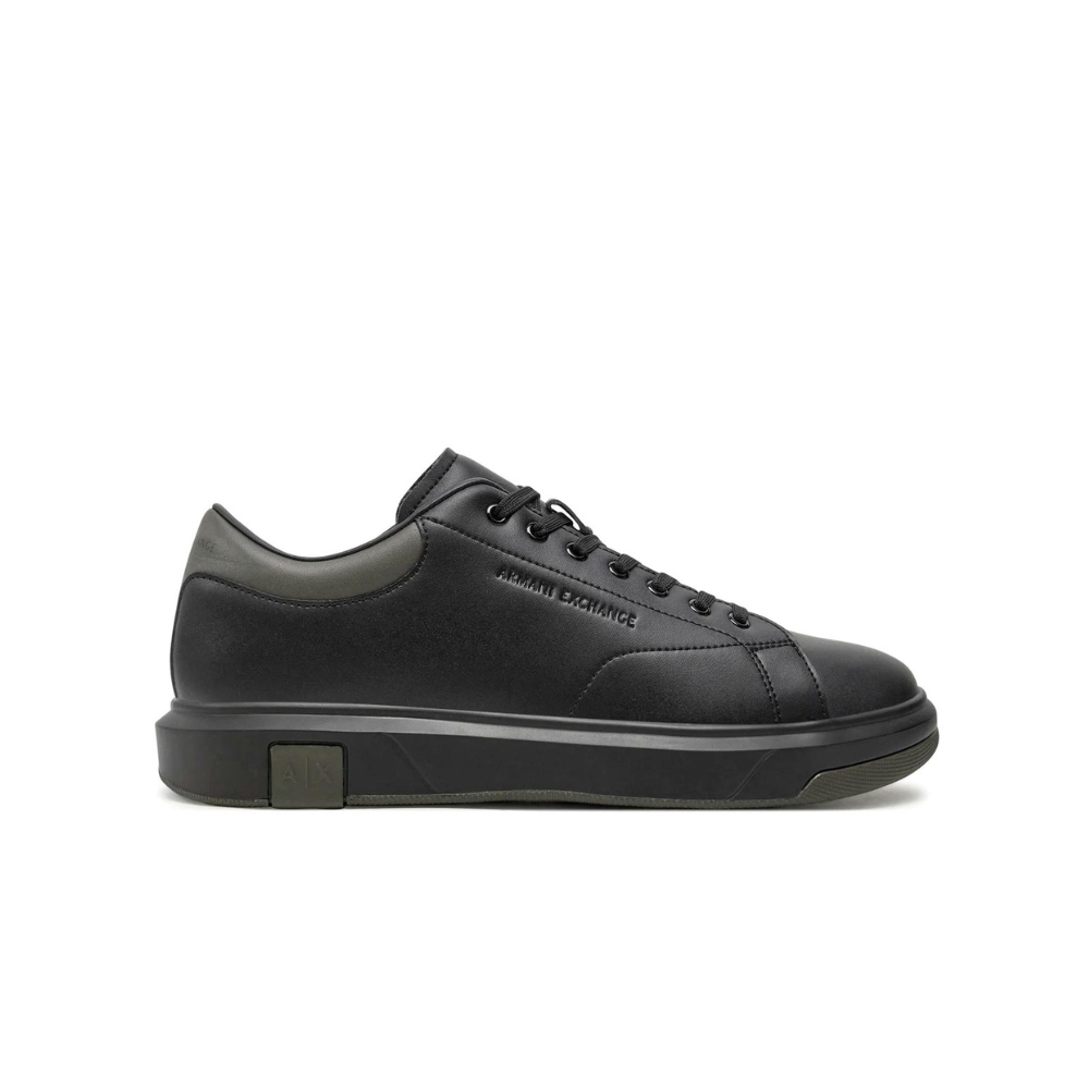 Armani Exchange Men’s Sneakers Leather Lace-Up Black ARMANI EXCHANGE