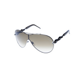 Gucci Light Brown Metal Gradient Tint Aviator Shield Sunglasses