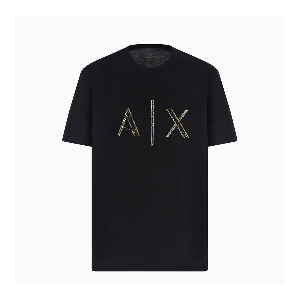 Armani Exchange Regular fit T-shirt with rhinestone logo ARMANI EXCHANGE