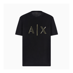 Armani Exchange Regular fit T-shirt with rhinestone logo