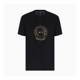 Armani Exchange Regular fit T-shirt with golden rhinestones