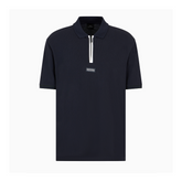 Armani Exchange Regular fit polo with zip Navy ARMANI EXCHANGE