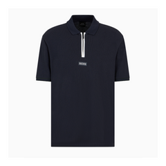Armani Exchange Regular fit polo with zip Navy