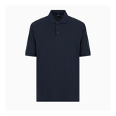 Armani Exchange Regular fit piquet polo with shoulder bands Navy ARMANI EXCHANGE