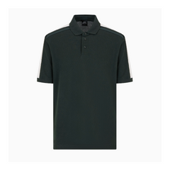 Armani Exchange Regular fit piquet polo with shoulder bands Jet Set