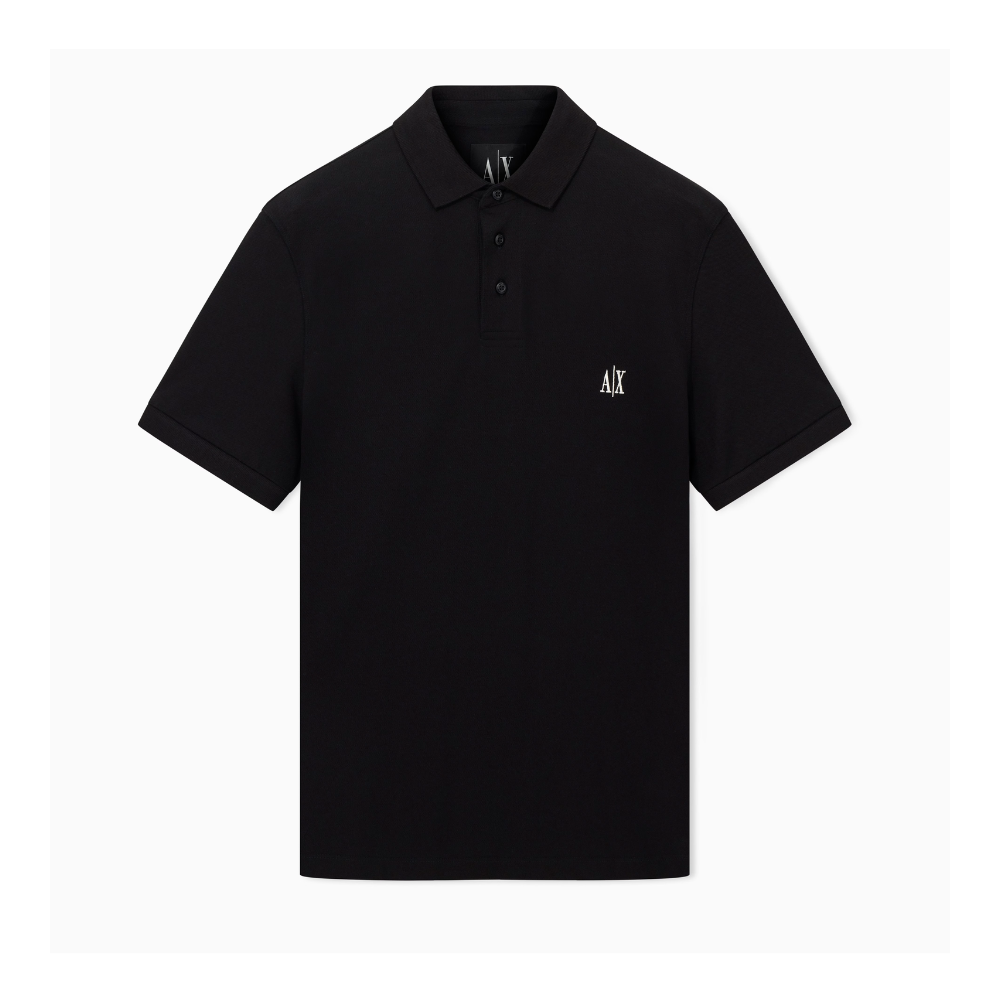 Armani Exchange Regular fit cotton polo with logo Black ARMANI EXCHANGE