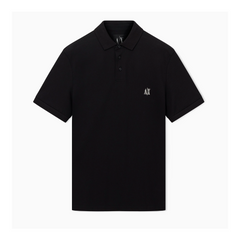 Armani Exchange Regular fit cotton polo with logo Black