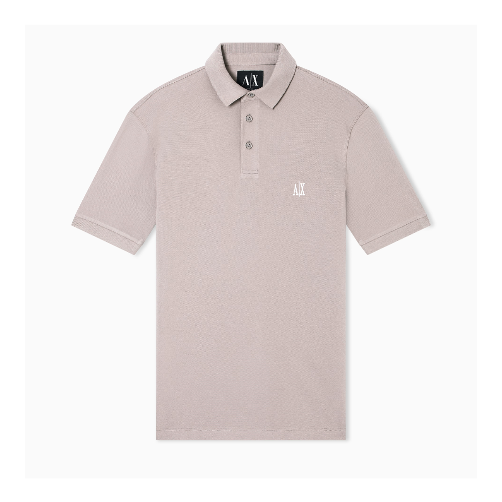 Armani Exchange Regular fit cotton polo with logo DriftWood ARMANI EXCHANGE
