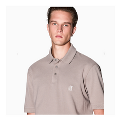 Armani Exchange Regular fit cotton polo with logo DriftWood