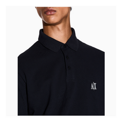 Armani Exchange Regular fit cotton polo with logo Navy ARMANI EXCHANGE