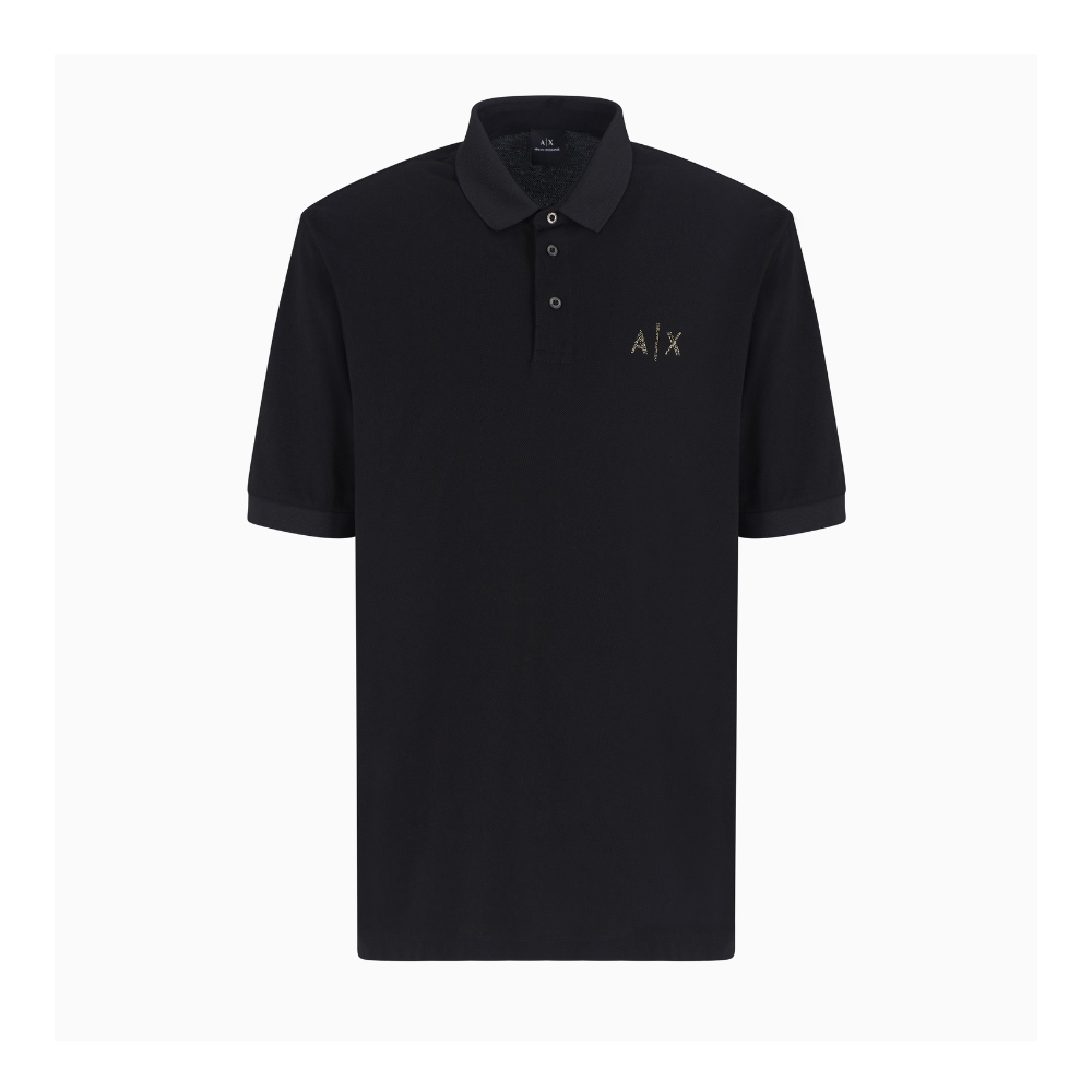 Armani Exchange Regular fit cotton pique polo with logo ARMANI EXCHANGE