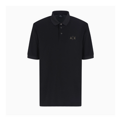 Armani Exchange Regular fit cotton pique polo with logo