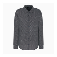 Armani Exchange Regular fit shirt in ASV fabric Deep Navy Logo Twist