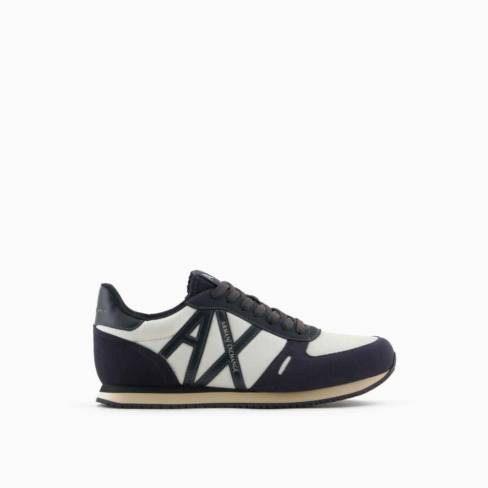 Armani Exchange Men’s Sneakers ECO-SUEDE Navy/Jet Set/Off-White ARMANI EXCHANGE