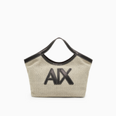 Armani Exchange Woven fabric handbag with logo