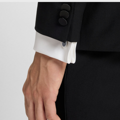 Round cufflinks with enamel core and logo