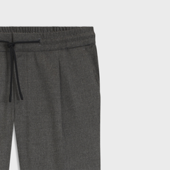 Melange slim-fit trousers in stretch flannel Grey