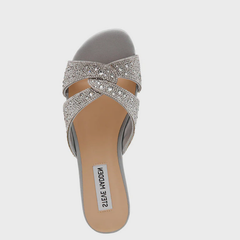 Steve Madden Musa Silver Flat Sandals Steve Madden