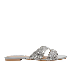 Steve Madden Musa Silver Flat Sandals Steve Madden