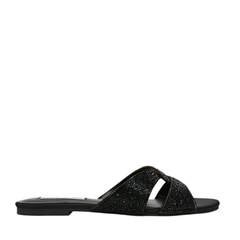 Steve Madden Musa Black Flat Sandals