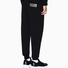 Armani Exchange Men’s Cotton Fleece Jogger Pants – Black Diagonal Gold ARMANI EXCHANGE