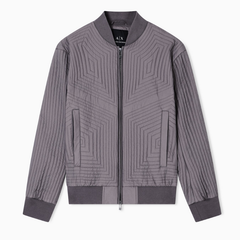 Armani Exchange Geometric Quilted Bomber Jacket – DARK GULL GREY