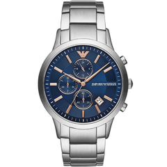 Emporio Armani Men’s Chronograph Stainless Steel Watch – Blue Dial (43mm) Emporio Armani