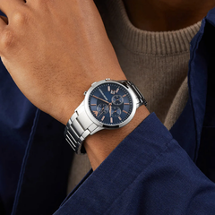 Emporio Armani Men’s Chronograph Stainless Steel Watch – Blue Dial (43mm) Emporio Armani